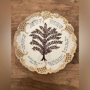 handpainted vintage partridge in a pear tree plate. no chips christmas